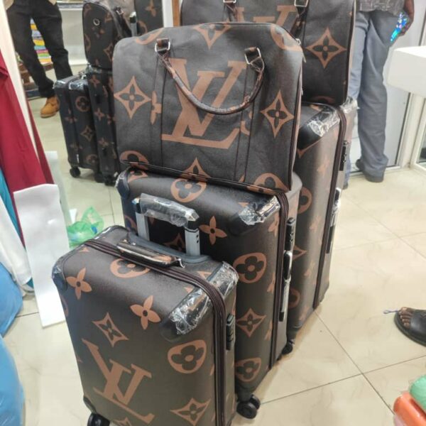 lot de 3 valises et 2 sacs louis vuitton - haut de gamme - qualité premium