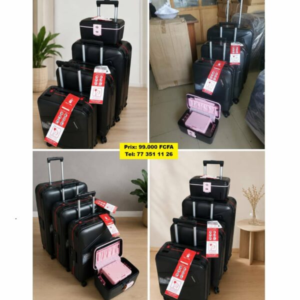 lot de 3 valises + valisette en coque dure qualité premium