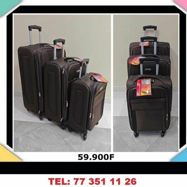 lot de 3 valises en tissu  - haut de gamme - qualité premium