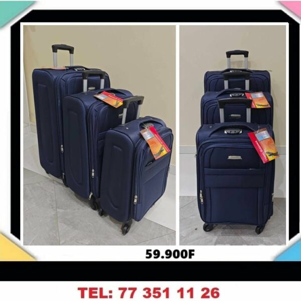 lot de 3 valises en tissu  - haut de gamme - qualité premium