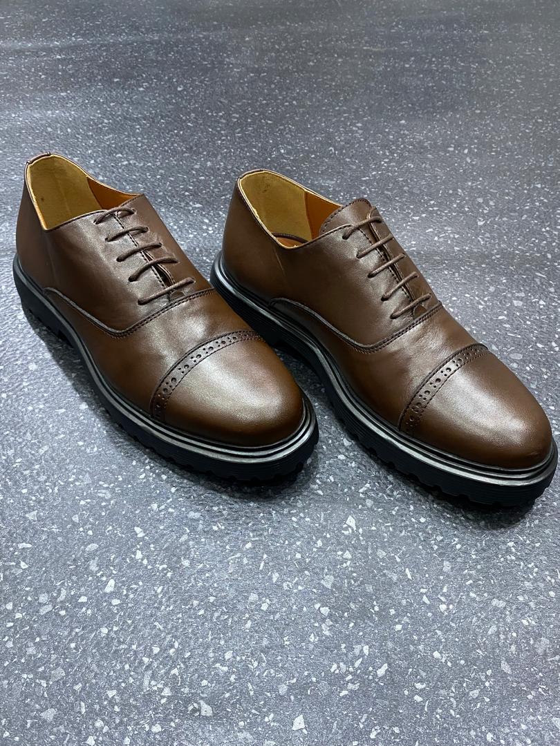 2 (2) Chaussures de Ville en Cuir 100% Véritable élégant – Image 1