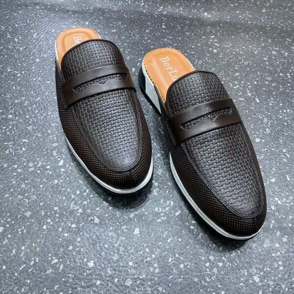 chaussure babouche moderne en cuir 100%