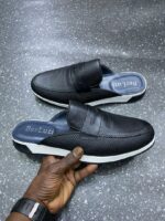 chaussure babouche moderne en cuir 100%