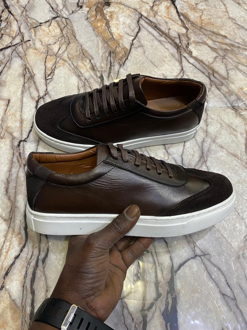 4 (2) Chaussures de Ville en Cuir 100% Véritable élégant – Image 1